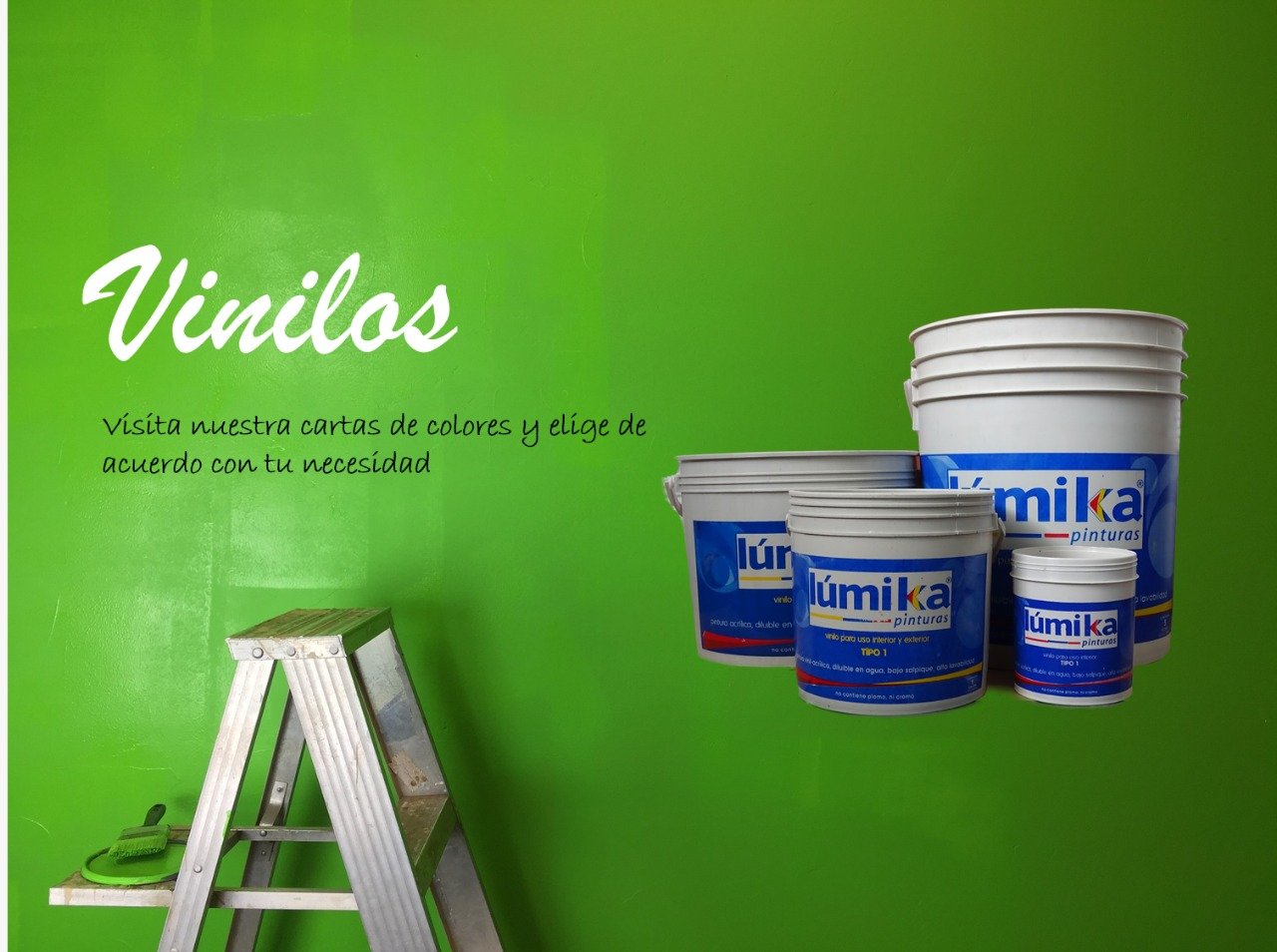 Espacio interior pintado con productos Lúmika